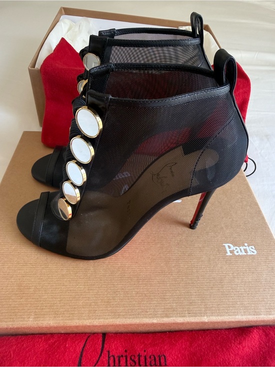 Christian Louboutin Shoes - Christian Louboutin Marikate mesh open toe ankle pumps. Super chick!!